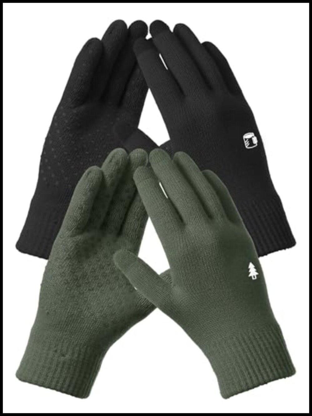 Winter Gloves Touch Screen Texting Warm Running Thermal Knit Lining